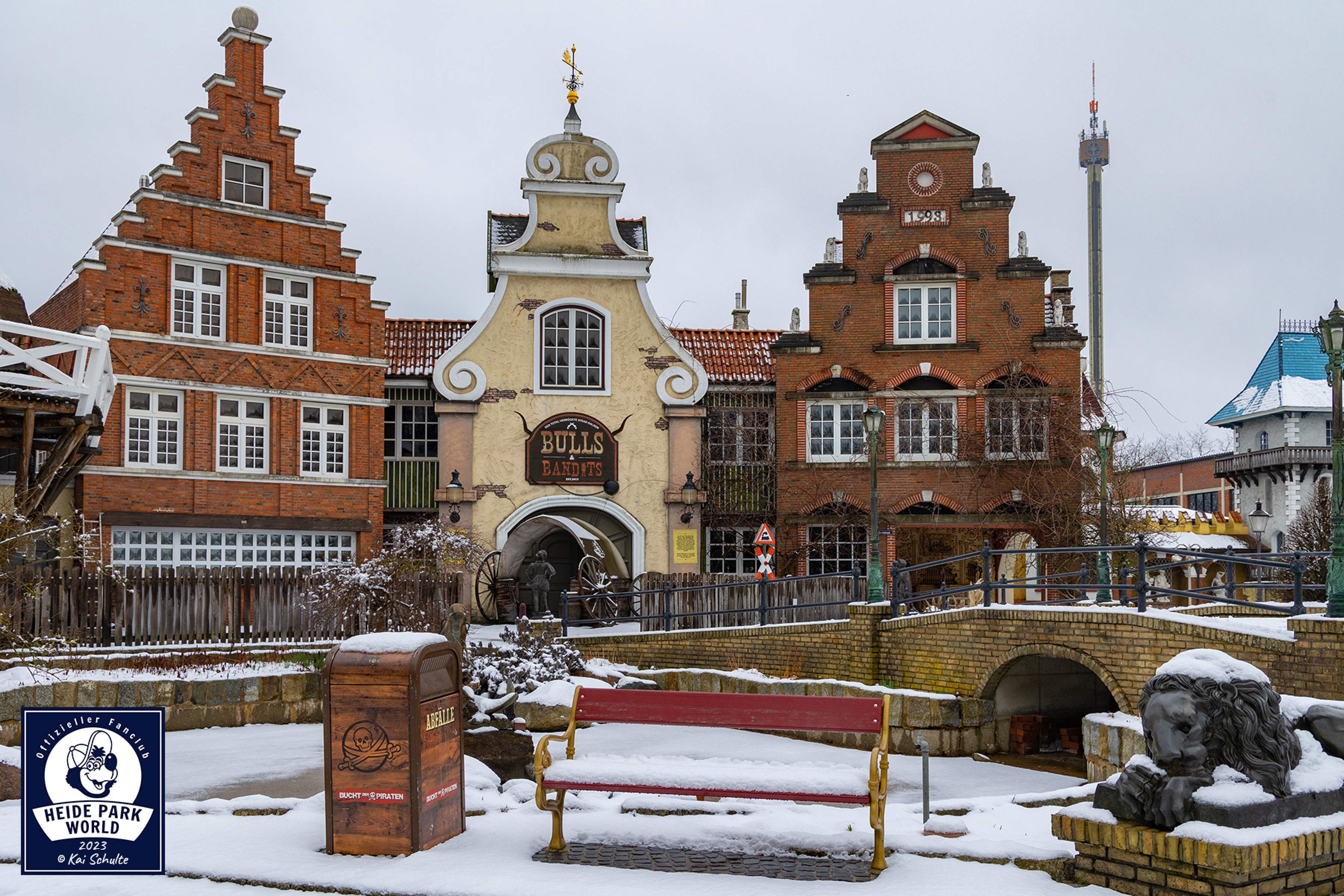 Wintertour durch das verschneite Heide Park Resort 2023