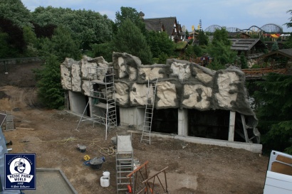 Weitere Baustelle beim Mountain Rafting Wasserfall