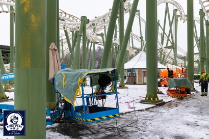 Auf der Limit Baustelle wird dem Schnee getrotzt